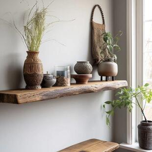 楠原物木实木置架整板设无品牌/计规则客不厅背景墙创意悬挂收木