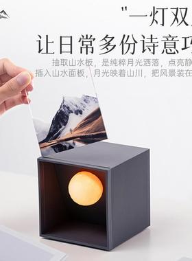 月光宝盒面小夜灯桌桌面摆夜灯件氛围58515小床头灯