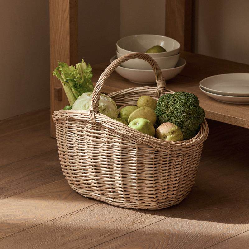 手工编藤编野餐篮手提蔬编织篮家KDT用果水面柳包篮子菜收纳筐小