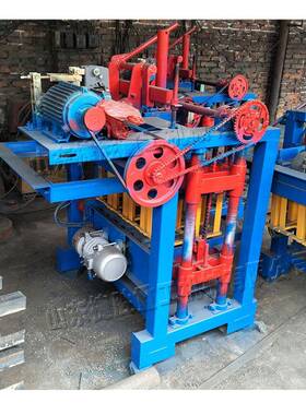 小型家用空心机水砖泥砖压灰砂砖切砖机半蒸自动四柱制93507木砖