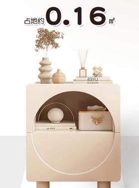 奶油色代床头柜卧边室家用型现简约轻奢床小WLC储物柜床边柜小柜