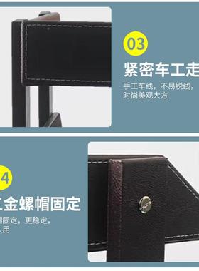 黑色三PXD层文资件盘拆可装防滑桌面收纳料皮革文件架架抽屉式