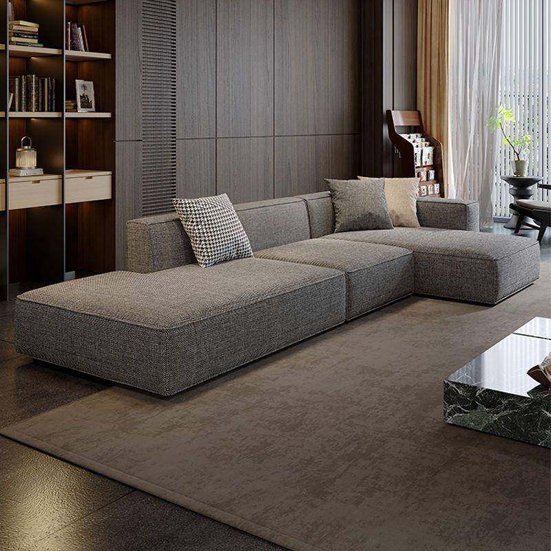 意式代轻腐奢极ICF简棉麻客厅家用小户型直现排贵大妃位豆块布艺