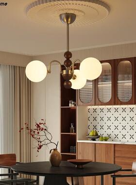 法灯中古风式吊JOJ客书厅创意玻璃魔豆灯南洋复古美式实木房卧室