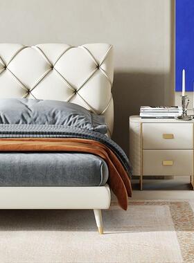 WKXG奢1-1850轻奢意式床头柜皮ZVL艺卧室极简多功能华型皮质