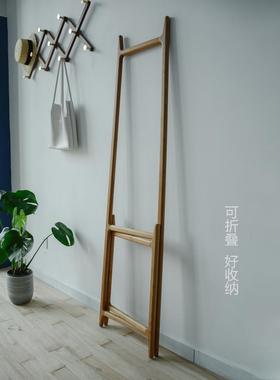 N5高客矮衣帽架木衣装架榫卯整可折叠玄关厅卧室落地WBD轻实奢简