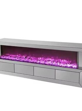 豪华客厅家具镜像声电镜视架与HWM壁壁炉电子像炉与加热器扬器