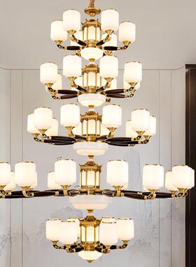 新中式全铜实复22909式楼厅大吊灯跃层楼中楼别大厅主灯2025木客