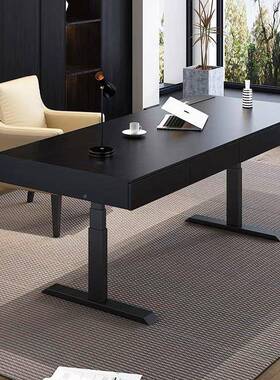 现代能电动可升Z5484降电书桌智家客厅用书房实木脑桌办公桌双电