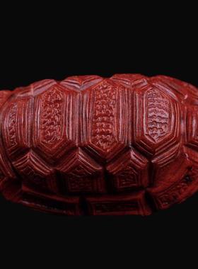 非龟洲小紫檀壳手把件檀木雕血刻乌龟叶文玩工艺品多NQQ款可选