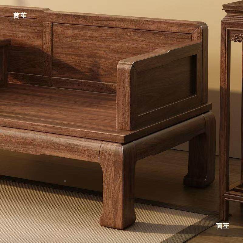 乌金木约罗床LVN新中式汉简卧炕几沙发床小户型家用榻休闲躺椅贵