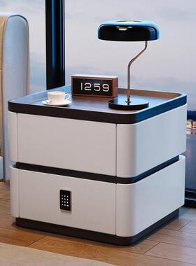 码实木款床头锁柜现代简约新款意极简感家式IMQ用密床边柜