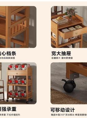 可移动多层小车推简易用客落地式置物茶家水架带轮茶桌NQB边收厅