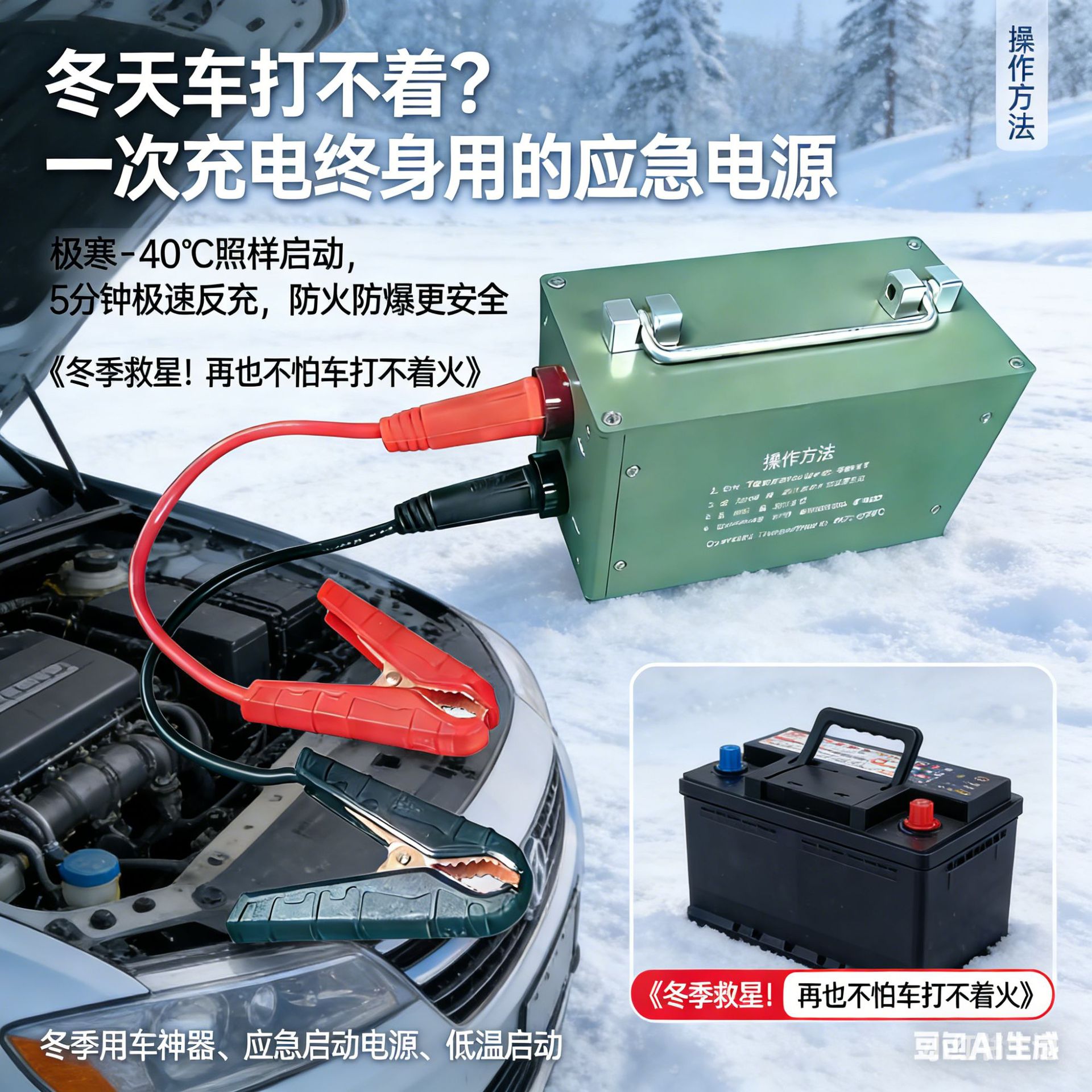 12V/24V刀片锂碳应急启动电源