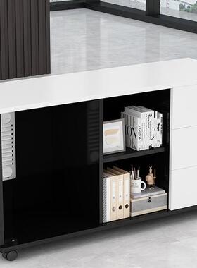 办公室置落地矮柜储物文柜简件约现代桌下收纳柜物柜柜边柜资985t