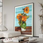 梵高名现代玄关274画客厅沙发背景抽画饰象艺术挂画入户正对门装