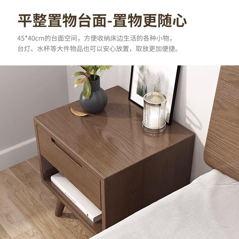 实木头用柜现简代约床家卧室储物柜田园小型床边WBO柜简易置物收
