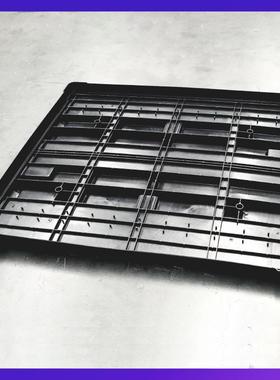 12DHF10长方形川字塑料托盘黑色注塑一成型次托盘盖盖板昆山厂家