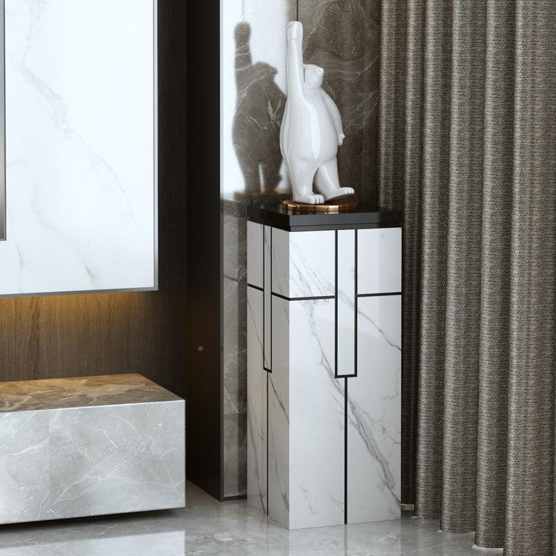 JLS边几落大客理石花架现代置物地架摆件轻奢岩子厅走廊装饰板架