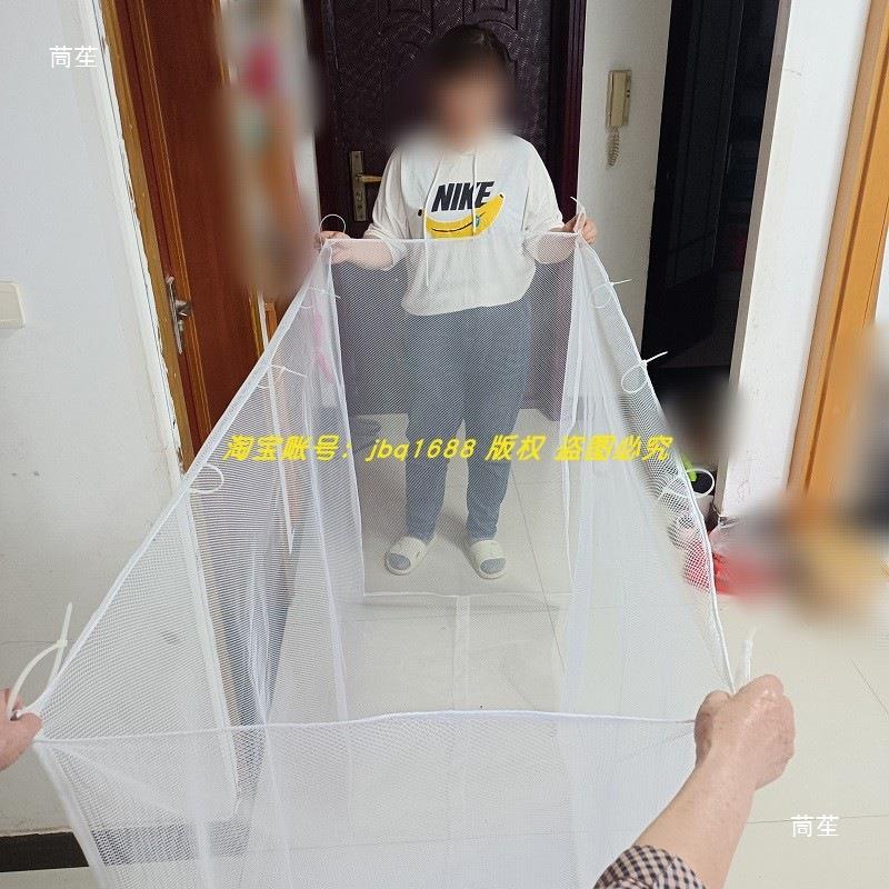 晾杆小网孔网长方体黑网箱式晒VVK衣防掉兜阳台衣晾衣防护网白