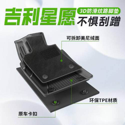 适用吉利星愿脚垫TPE耐用25款脚踏垫套2025后备箱垫内饰装饰新