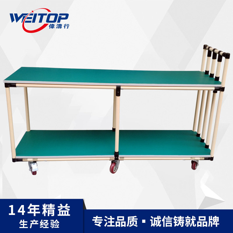 精益线棒物料工具车双层仓库搬运拉货车防静电车间移动周转手推车