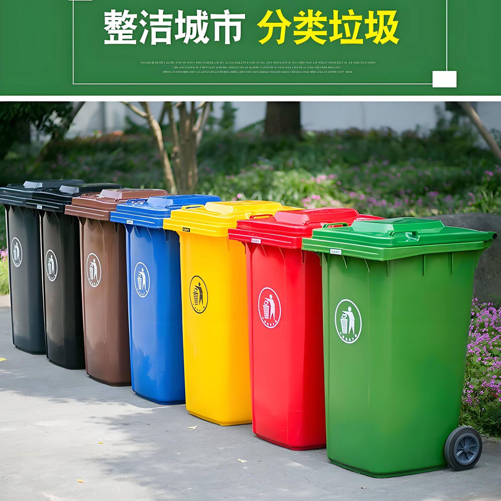 30-240L户外垃圾桶小区环卫垃圾箱商用物业大容量防臭异形河南省