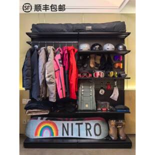 洞洞板装备墙徒步户外展示架落地爬山滑雪登山露营收纳置物架铁