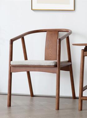 FD18-27新中式椅现代实木家用餐厅餐椅会客商用餐桌圈椅中式客椅