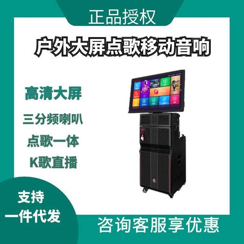 曼龙音响3385大屏幕视频点歌一体机户外KTV演出唱歌移动路演音箱