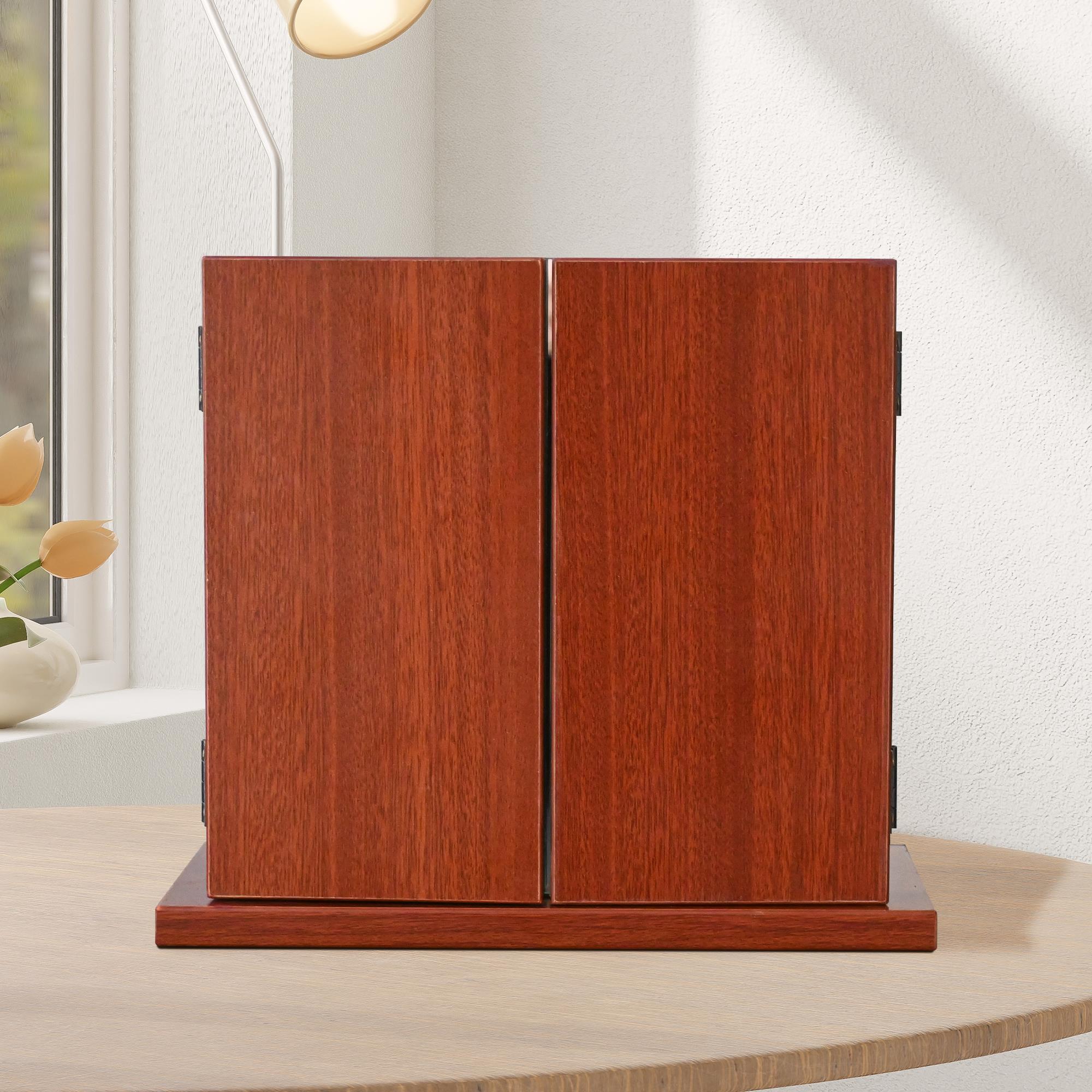 化镜妆台式桌面折叠室镜中式网红复古镜子隐藏PF163A木主卧梳妆台