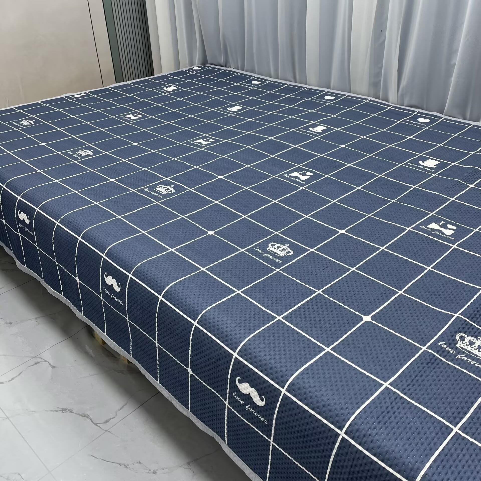 四季通用床盖双面两用防滑网炕红单盖毯农村大炕夹榻榻盖米TGW棉