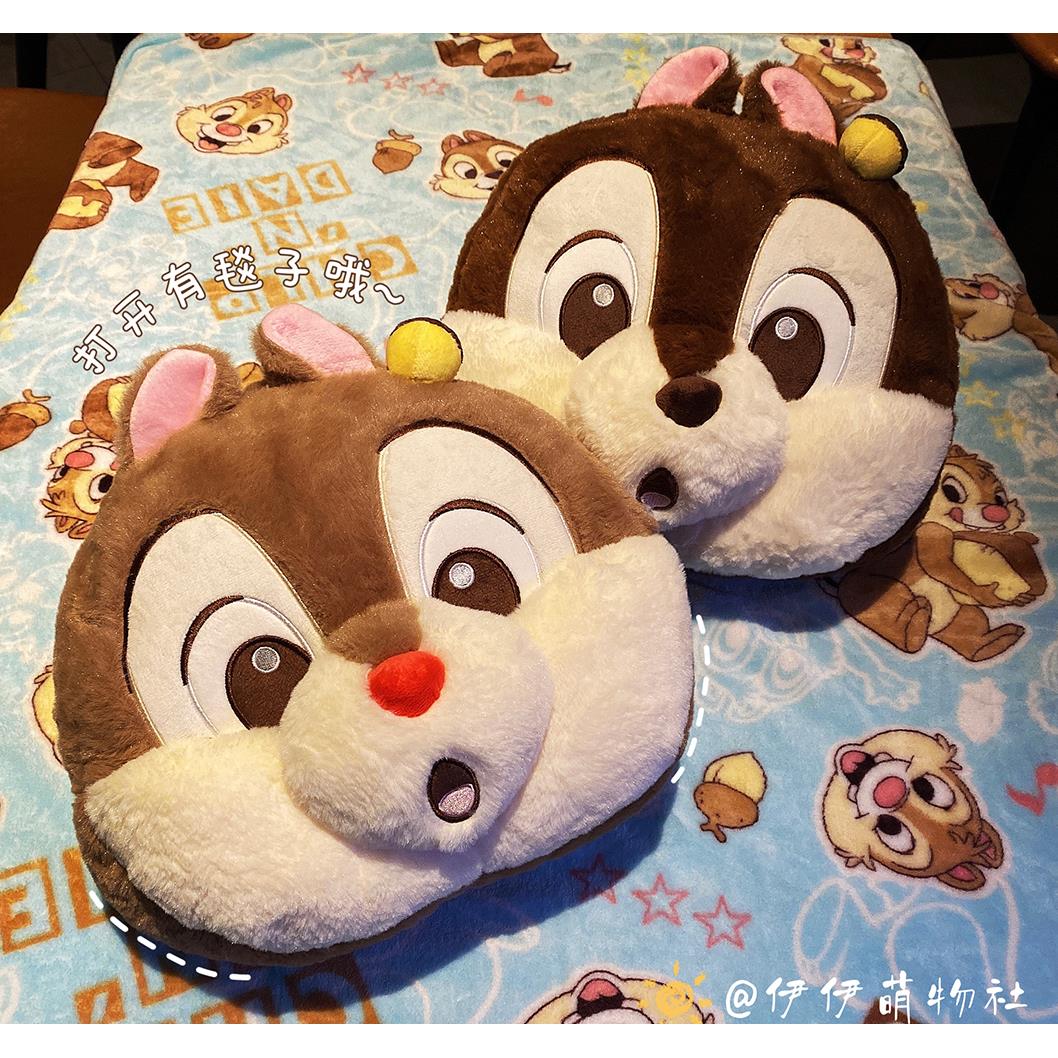 爱卡通花栗鼠奇奇一蒂毛绒抱枕毯子二合KCN宿舍可沙发床上大号靠