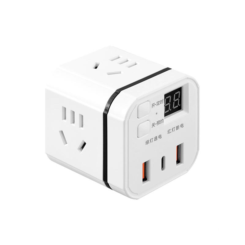 魔方插座排US充电插头可预约定时多功能延长板YQ-2105线 线插带线