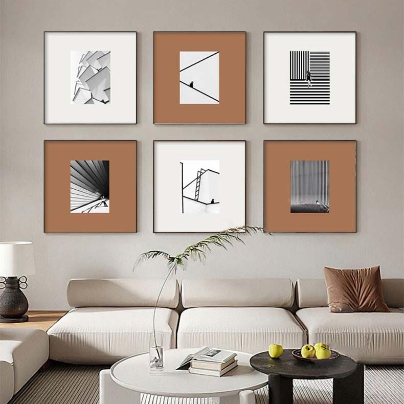 饭厅背景墙抽象挂画 画卧室画房间床头正方形装饰画 卧QMYH-202个