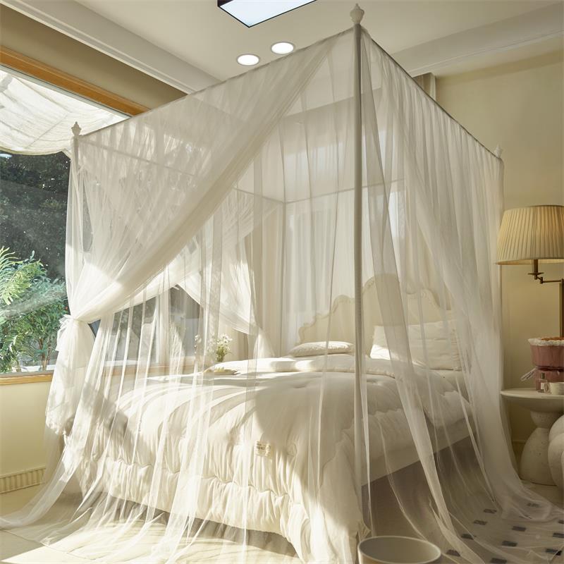 法式主风新款scld2落地支架蚊帐用卧公室宫家廷三门高级幔纹账床2