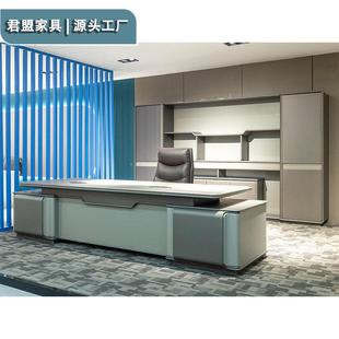 现代简约老板桌总裁办桌公室桌柜一套大班台办家公具大椅YYF班电