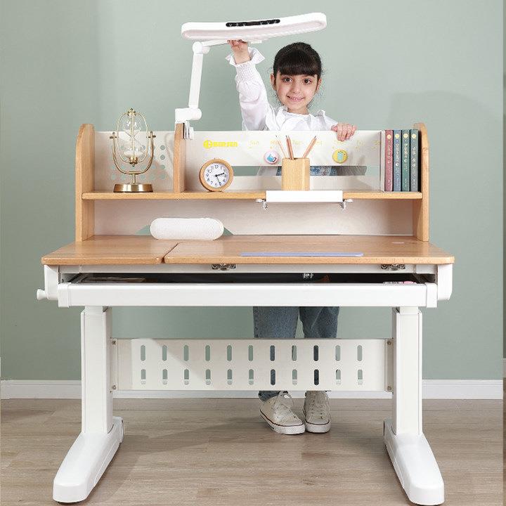 榉木橡木儿童KPA学习桌用可升降学生实家木胶字写桌
