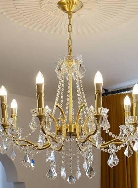 式轻奢复古水晶吊灯31892客厅中灯古风浪漫宫廷烛灯美式餐法厅卧