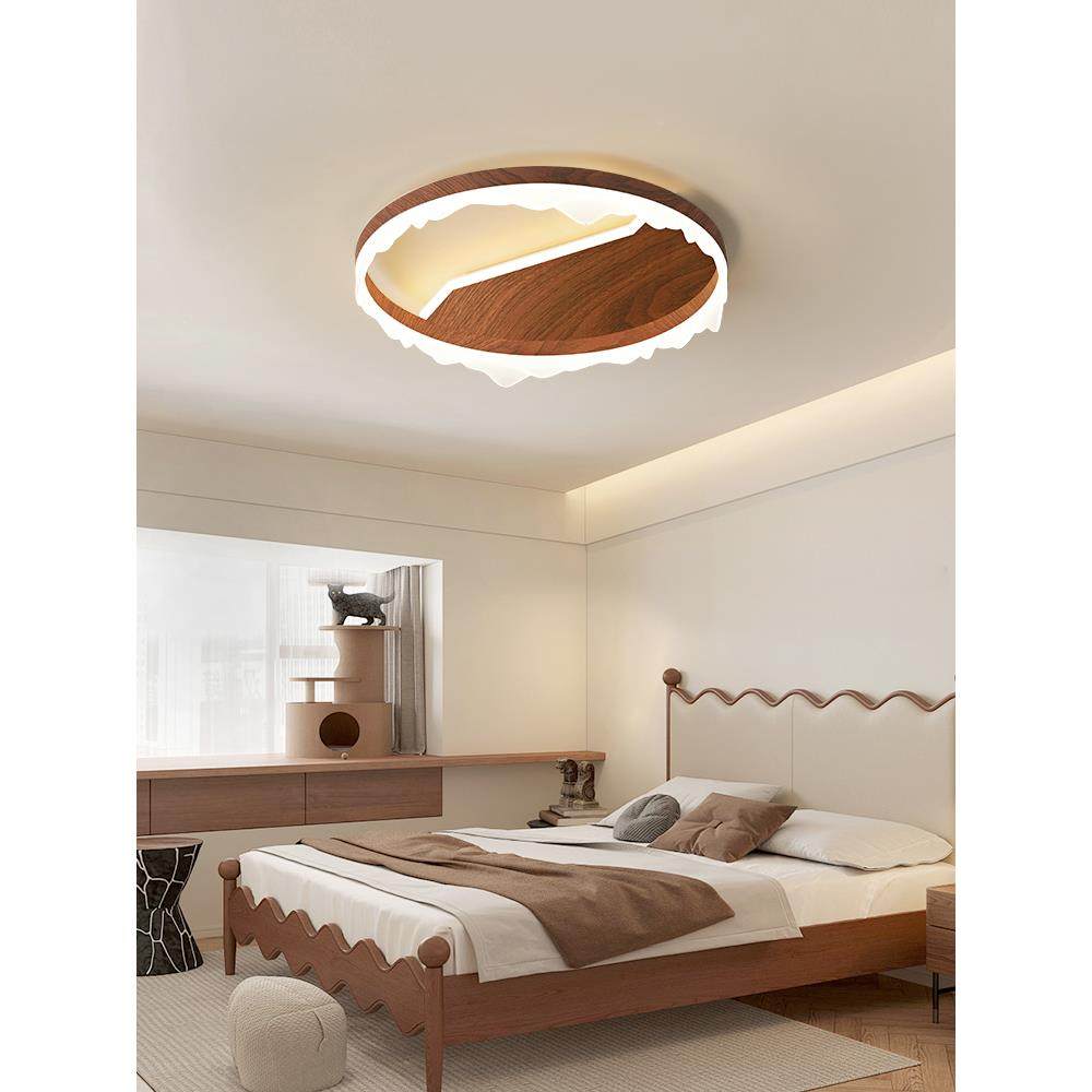 卧室桃吸灯现代简房约全光谱护眼顶胡木色复古温馨浪81漫主卧间灯,家装灯饰光源,客厅吸顶灯,淘宝优惠券,粉丝福利购,淘宝优惠卷