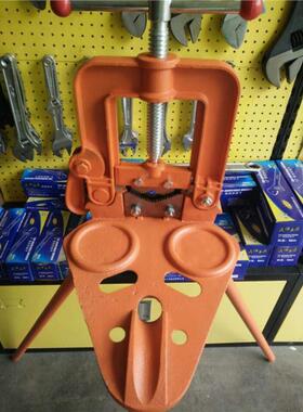 型重型2#台管带架子压力钳脚架台虎钳龙重门钳夹三管钳暖气安装台