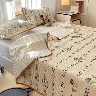 纯棉床盖单件全棉MNK榻绗榻米件专用缝三层加厚床单床通罩三套四