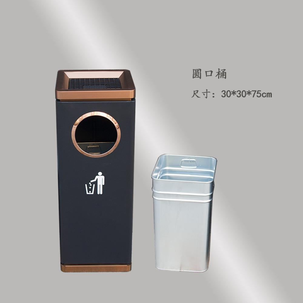 大堂不锈钢立式烟桶民高档商场走灰廊烟蒂桶宿黑色圆形投YY202510