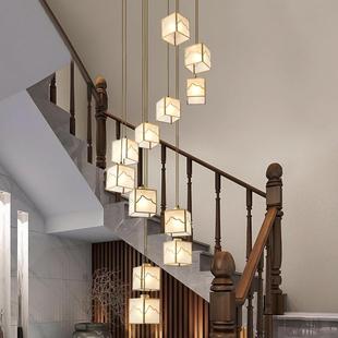 新中全铜旋转长楼式 楼别自建房公寓客厅中空挑高墅732线 梯灯复式