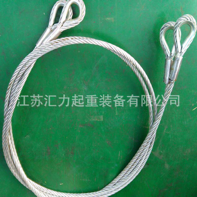 厂家丝钢绳索具16mmm2t起重索具8m丝QKP1t两腿钢绳