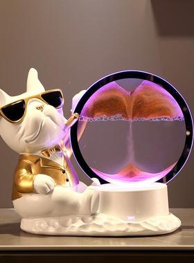 流画沙沙漏厅件氛围夜灯客卧室酒VDF柜电视橱柜玄摆关轻奢新家装