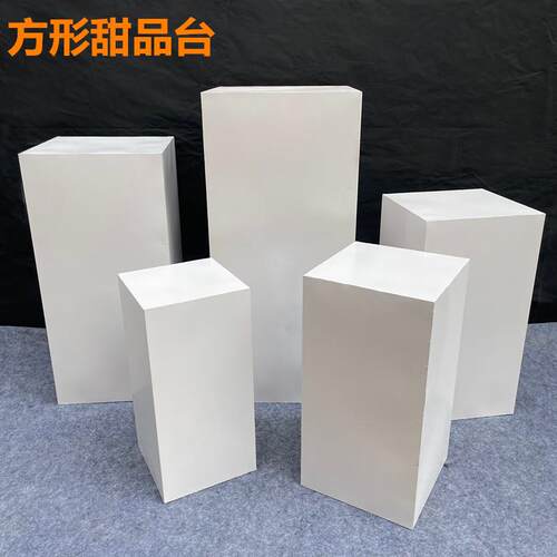 新款婚庆道铁艺方柱引甜台具圆柱体婚品礼舞NPH台装路饰摆件橱窗