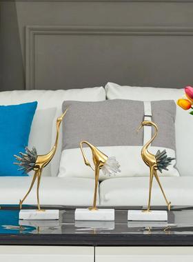 BJ0071/B新中式轻奢水晶仙鹤摆室件家居摆客厅动内酒柜装饰物台工