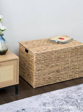 家用水葫芦手工编织纳带盖收纳CD-20250篮物储筐篮收筐储物杂物收