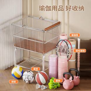 羽球拍置物毛架健家用分层垫收纳筐客22710667厅可移动身器材足伽